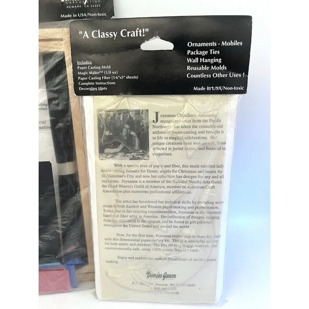 NOS Paper Making Paper Casting Kit & Screen Ornaments Cards Ornaments Crafting